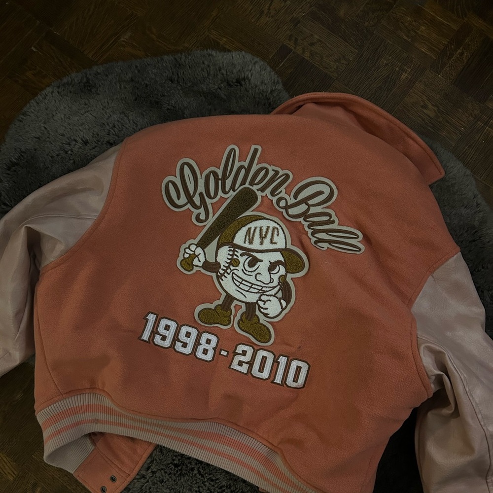 NYC Pink varsity Baseball Jacket